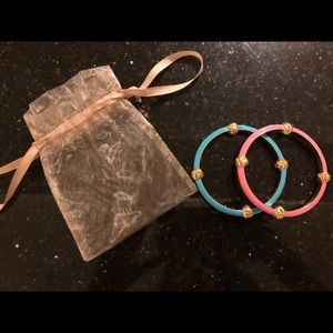 Blue and pink Lilly Pulitzer bangles